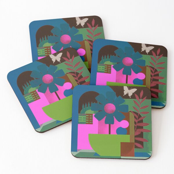 Item preview, Modern Geometric City Flower & Butterfly designed and sold by joycrysstudio.