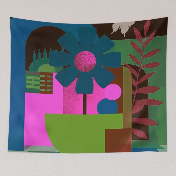 Item preview, Modern Geometric City Flower & Butterfly designed and sold by joycrysstudio.