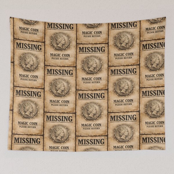 Item preview,  Missing Magic Coin Vintage Fantasy Poster Wall Art designed and sold by TeeTimeTreasure.
