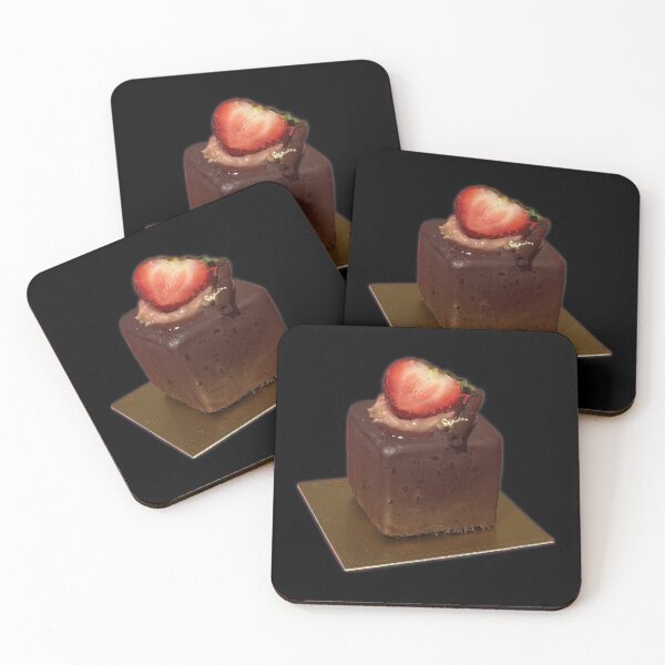 Item preview, Chocolate Strawberry Dessert Cube Sticker designed and sold by aadventures.