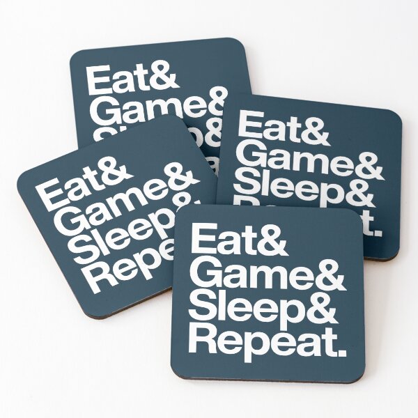 Item preview, Eat Game Repeat Minimal Gaming Typography designed and sold by NosandEdgy.