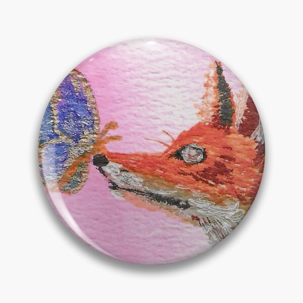 Item preview, Fox and butterfly abstract watercolor art designed and sold by EmberAndPaint.
