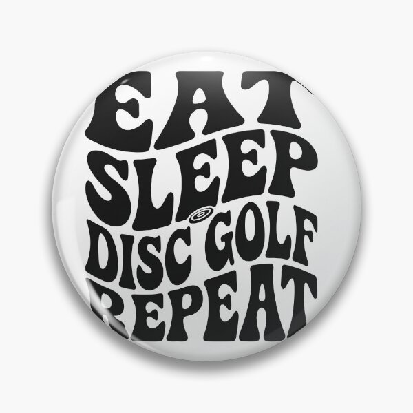 Item preview, Eat Sleep Disc Golf Repeat Retro Wavy Typography Sticker designed and sold by CutRootCo.