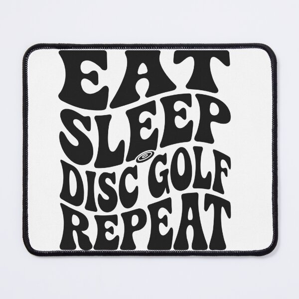 Item preview, Eat Sleep Disc Golf Repeat Retro Wavy Typography Sticker designed and sold by CutRootCo.