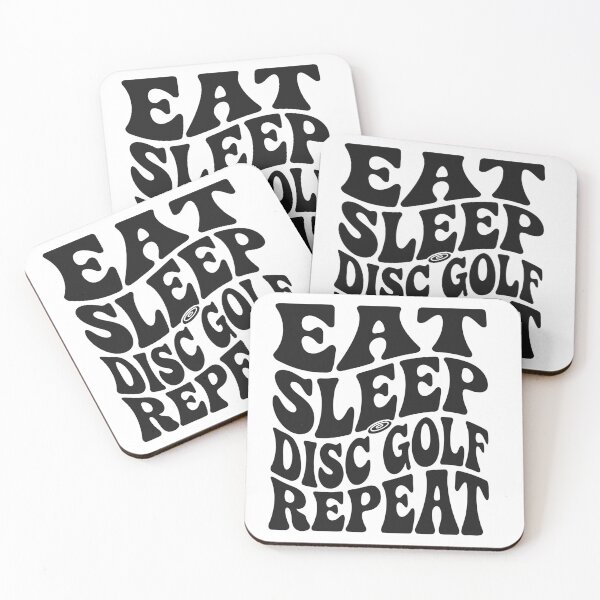 Item preview, Eat Sleep Disc Golf Repeat Retro Wavy Typography Sticker designed and sold by CutRootCo.