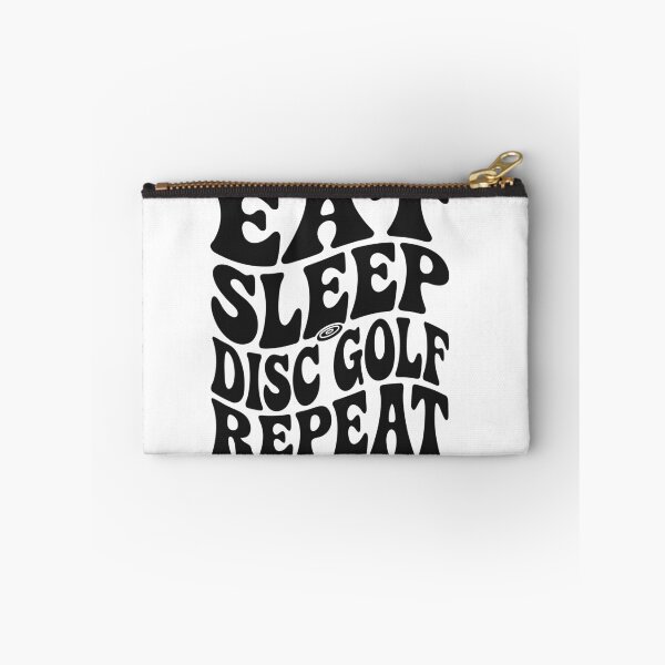 Item preview, Eat Sleep Disc Golf Repeat Retro Wavy Typography Sticker designed and sold by CutRootCo.