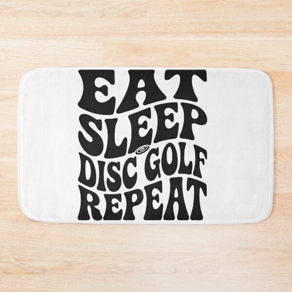 Item preview, Eat Sleep Disc Golf Repeat Retro Wavy Typography Sticker designed and sold by CutRootCo.