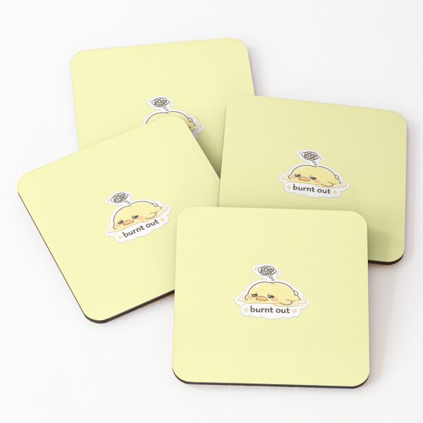 Item preview, Burnt Out Chick Sticker – Cute Kawaii Exhausted Duck Aesthetic Mood Sticker designed and sold by Qingtian814.