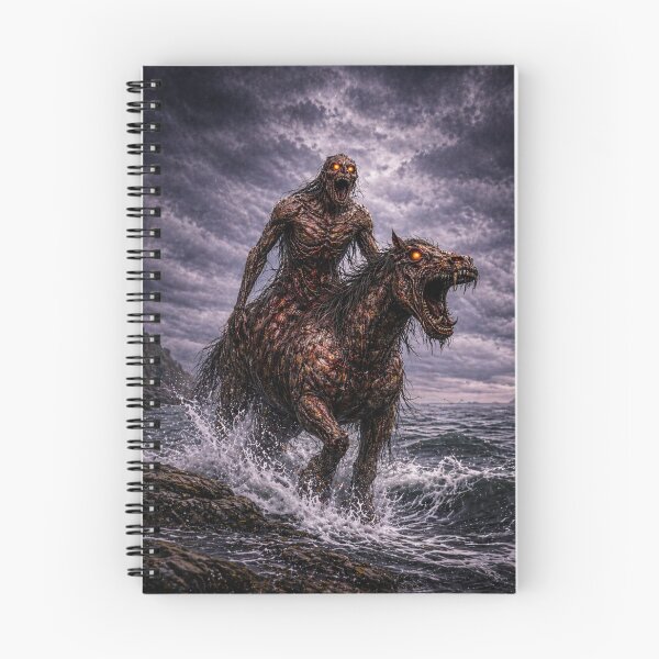 Item preview, Nuckelavee Cryptid Horse Demon Horror Monster Artwork designed and sold by The Dark Files.