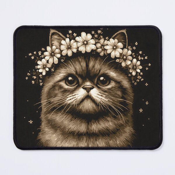 Item preview, Flower Floral Crown Cat designed and sold by ClubVacay.