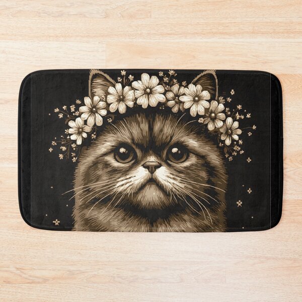 Item preview, Flower Floral Crown Cat designed and sold by ClubVacay.