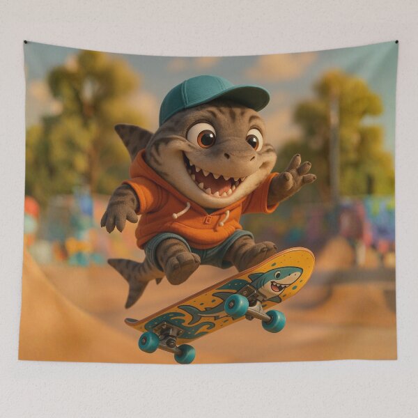 Artikelvorschau, Skater Tigerhai entworfen und verkauft von Sillytoe.