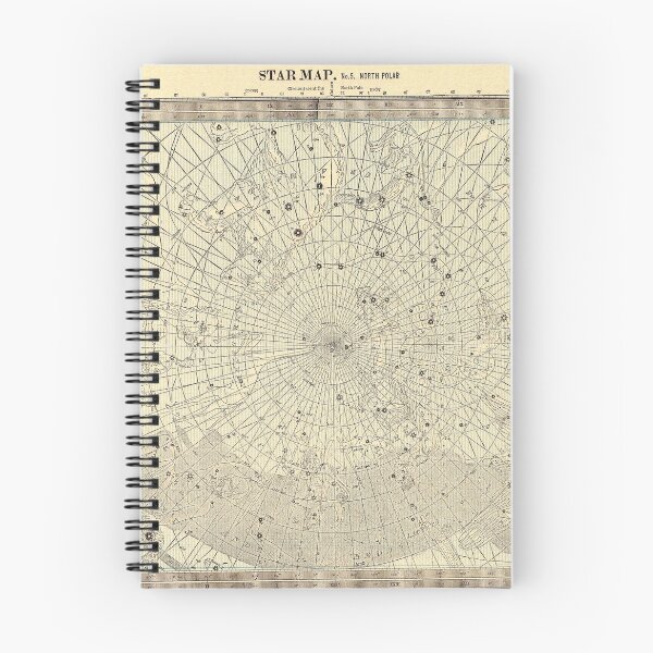Item preview, Vintage 19th Century Chart, North and South Pole Star Map designed and sold by HighIQHistory.