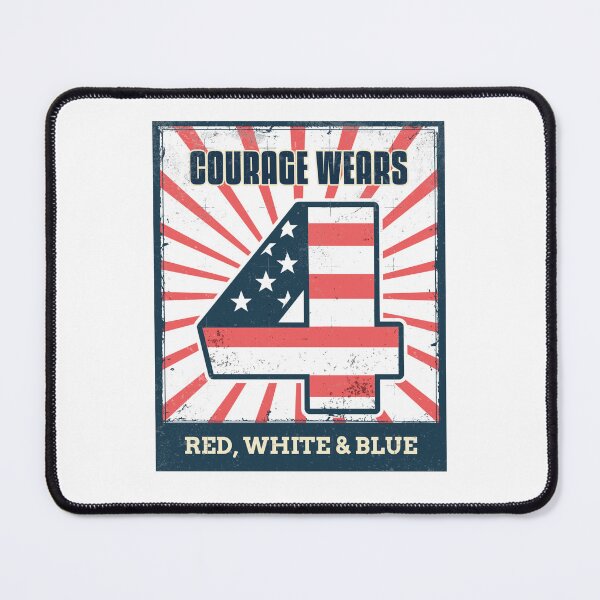 Item preview, Courage Wears Red White and Blue Patriotic 4th of July USA designed and sold by DesignbyAACreations .