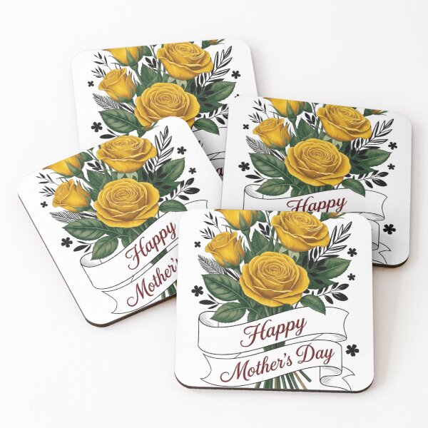 Item preview, Yellow Roses Mother's Day Floral Greeting Bouquet designed and sold by Golden Threads Studio.