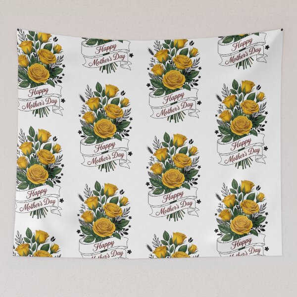 Item preview, Yellow Roses Mother's Day Floral Greeting Bouquet designed and sold by Golden Threads Studio.