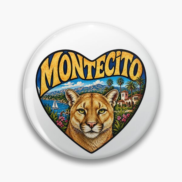 Item preview, Montecito, California - Mountain Cat Heart Shape designed and sold by Myra365Art.