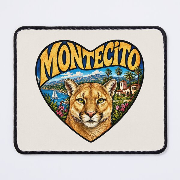 Item preview, Montecito, California - Mountain Cat Heart Shape designed and sold by Myra365Art.