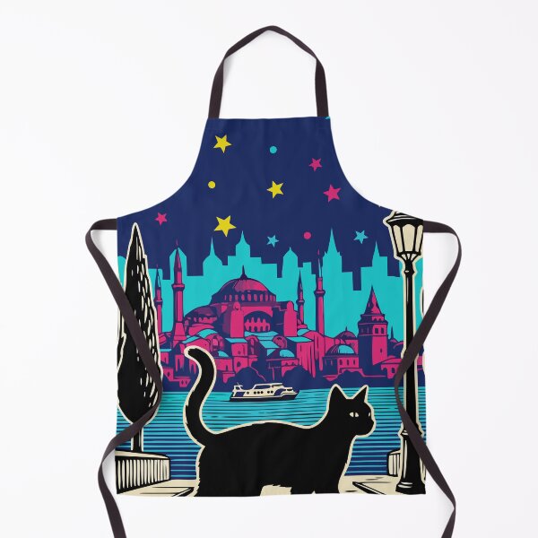 Item preview, "Istanbul: Feline Good Feels Güzel" Neon Turkey Cat Travel Poster designed and sold by Cipher & Soul.