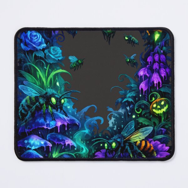 Item preview, Spooky Glowing Bees & Wasps in a Haunted Garden designed and sold by designsbyhw.