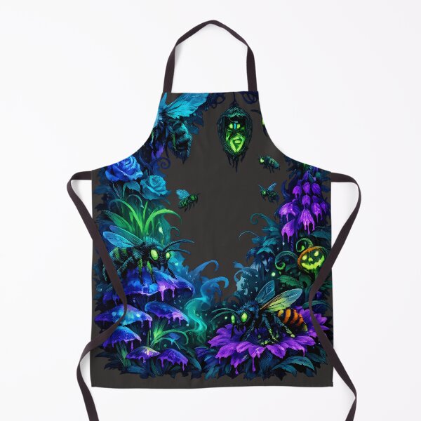 Item preview, Spooky Glowing Bees & Wasps in a Haunted Garden designed and sold by designsbyhw.