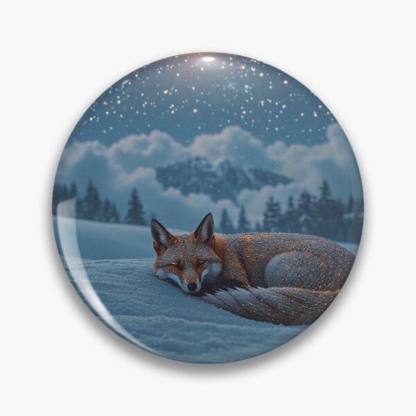 Item preview, Sleeping Fox Moonlit Snow Wall Art designed and sold by BeautifulVirtues.