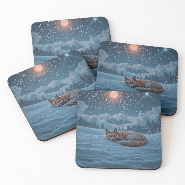 Item preview, Sleeping Fox Moonlit Snow Wall Art designed and sold by BeautifulVirtues.