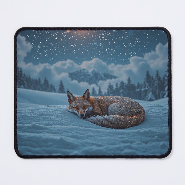 Item preview, Sleeping Fox Moonlit Snow Wall Art designed and sold by BeautifulVirtues.