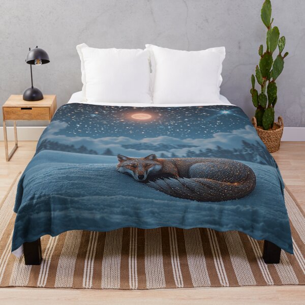 Item preview, Sleeping Fox Moonlit Snow Wall Art designed and sold by BeautifulVirtues.
