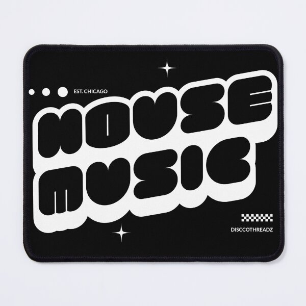 Item preview, HOUSE MUSIC - Y2K Font Vibes (White) designed and sold by Discothreadz.