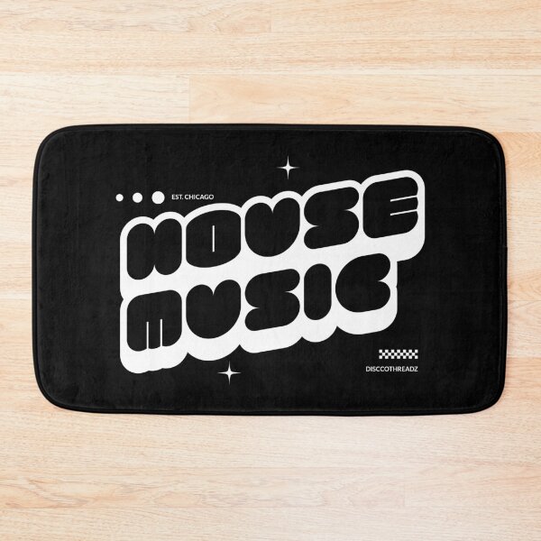 Item preview, HOUSE MUSIC - Y2K Font Vibes (White) designed and sold by Discothreadz.