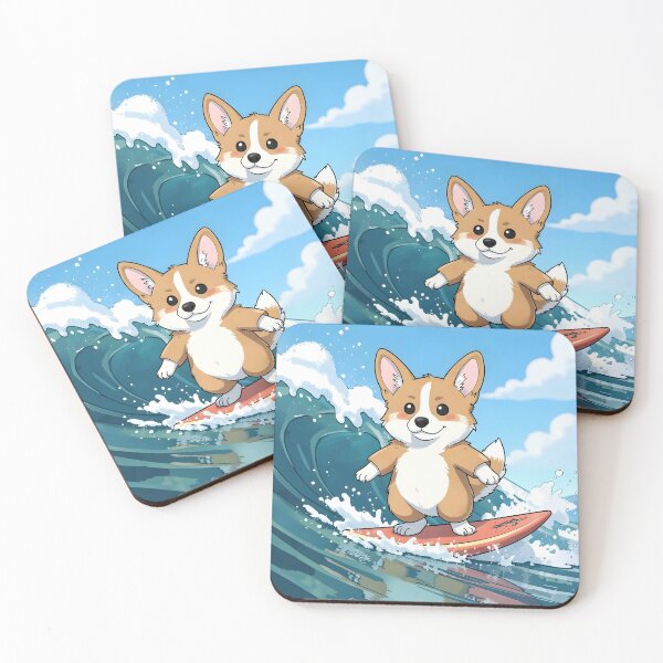 Item preview, Surfing Corgi designed and sold by Mia's Menagerie.