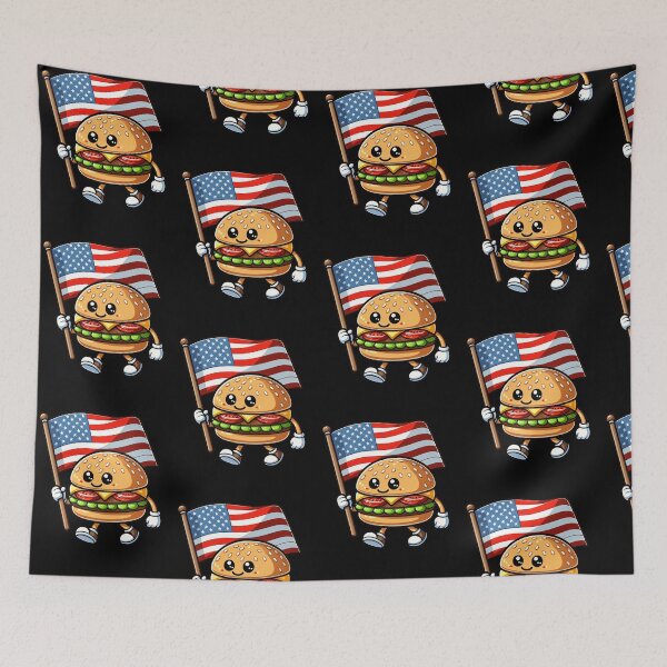 Item preview, Funny Burger 4th July Patriotic USA Flag America Boys Girls Kids designed and sold by rafaeltto.