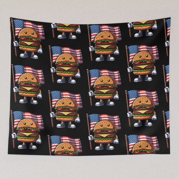 Item preview, Funny Burger 4th July Patriotic USA Flag America Boys Girls Kids designed and sold by rafaeltto.