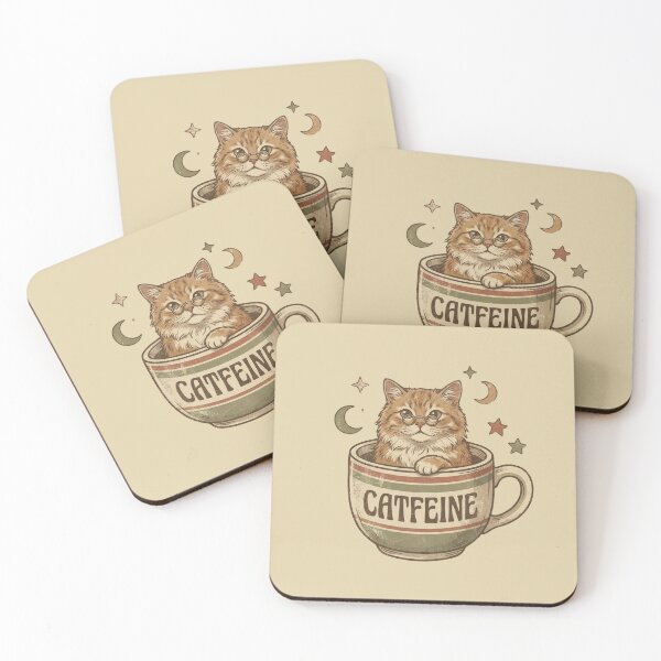 Item preview, Caffeine Cat in Coffee Cup – Cute Vintage Cat Lover Shirt designed and sold by DESIGN BUREAU .