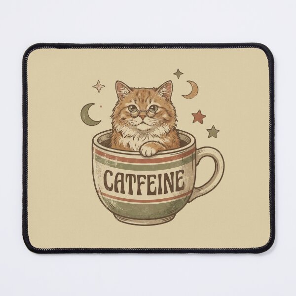 Item preview, Caffeine Cat in Coffee Cup – Cute Vintage Cat Lover Shirt designed and sold by DESIGN BUREAU .