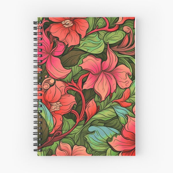 Item preview, Art Nouveau Red Flowers And Lush Leaves Pattern designed and sold by DEC02.