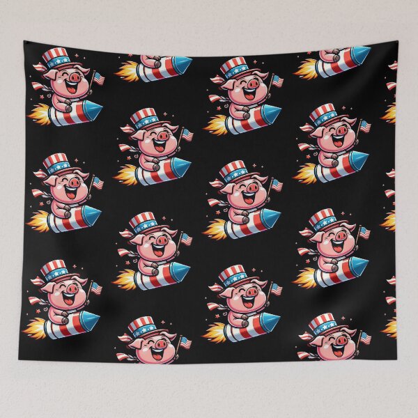 Item preview, Funny Pig 4th July Patriotic USA Flag America Boys Girls Kids designed and sold by rafaeltto.