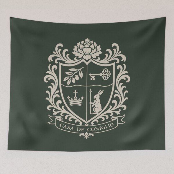 Item preview, Rabbit Crest Design, Coat of Arms, Heraldic Shield, Casa de Coniglio designed and sold by Shop On Rosebud.