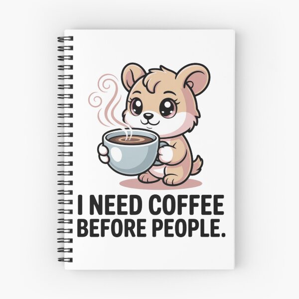 Artikelvorschau, Ich brauche Kaffee, bevor ich andere Menschen kennenlerne – Niedliches Kawaii-Bären-Design für Kaffeeliebhaber entworfen und verkauft von BrewmarkStudio.
