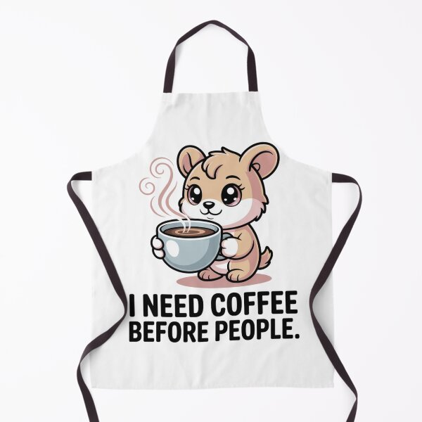 Aperçu de l'œuvre J'ai besoin de café avant les gens - Design mignon d'ours kawaii amateur de café créée et vendue par BrewmarkStudio.