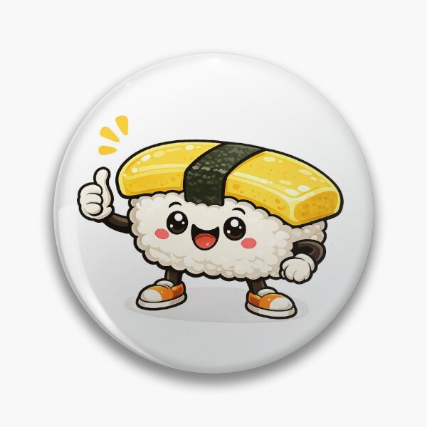 Item preview, Cute Kawaii Tamago Sushi Cartoon Happy Egg Nigiri designed and sold by RedlightRunner.