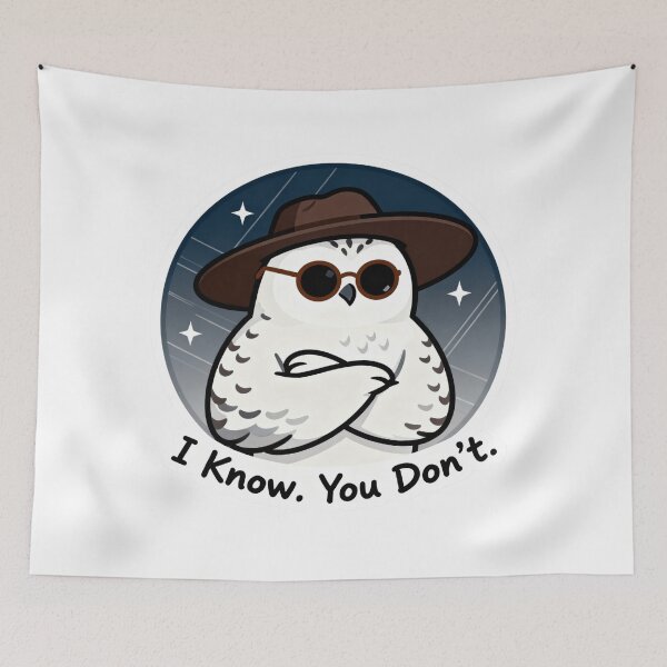 Item preview, Cool Snowy Owl Sticker I Know You Don't 13 designed and sold by HealthyEnvy.