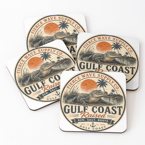 Item preview, Gulf Coast Raised Alligator Badge | Vintage Coastal Outdoor Tee | Fierce Wave Supply Co. designed and sold by Fierce Wave Supply Co..