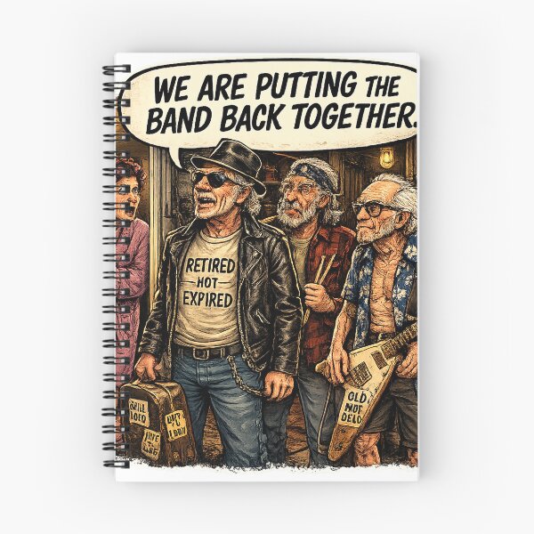 Item preview, Putting The Band Back Together Funny T-Shirt | Old Rock Band Reunion Cartoon | Musician Humour Tee designed and sold by Loose Parts.