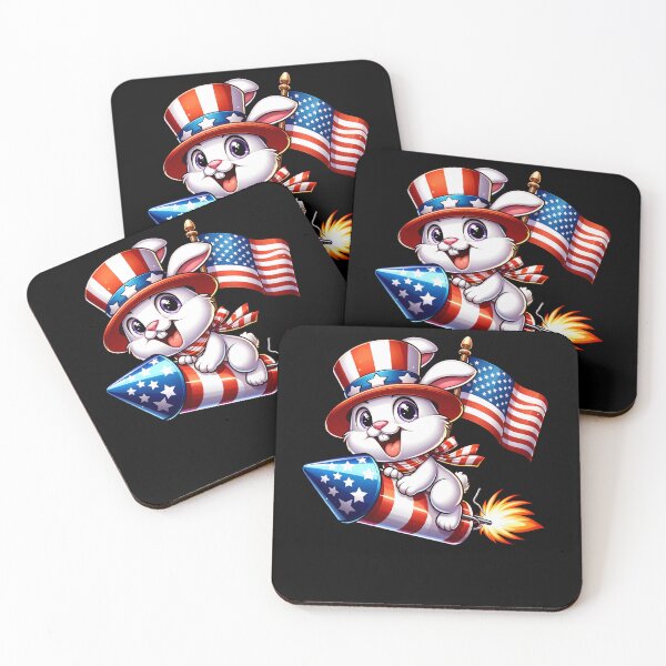 Item preview, Funny Rabbit Bunny 4th July Patriotic USA Flag America Boys Girls Kids designed and sold by rafaeltto.
