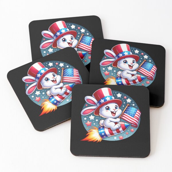 Item preview, Funny Rabbit Bunny 4th July Patriotic USA Flag America Boys Girls Kids designed and sold by rafaeltto.