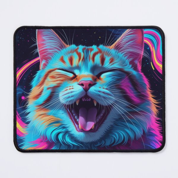 Item preview, Screaming Psychedelic Cat – Intense Neon Energy Art designed and sold by LEO'S CREATURE　れおずくりーちゃー.