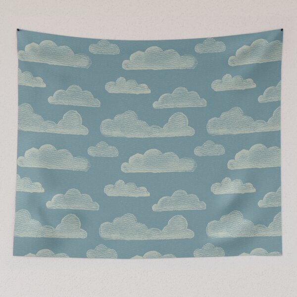 Item preview, Dreamtime Clouds Watercolor Pattern - Peacock + Tea designed and sold by Irene Estelle.