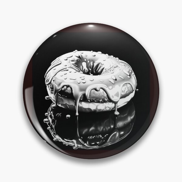 Item preview, Black and White Glazed Donut Illustration designed and sold by inkoutninja.